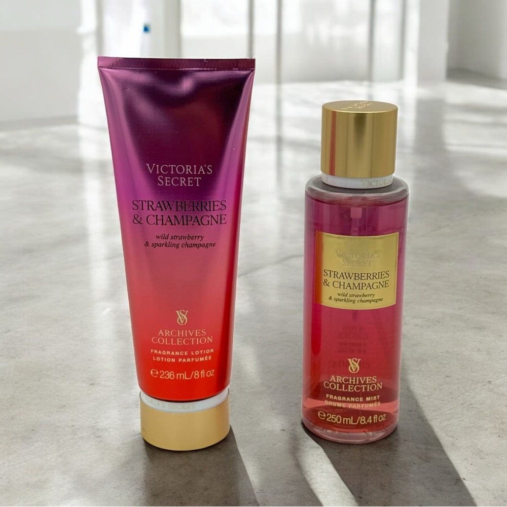 Victoria's Secret Strawberries & Champagne Lotion Set NWT